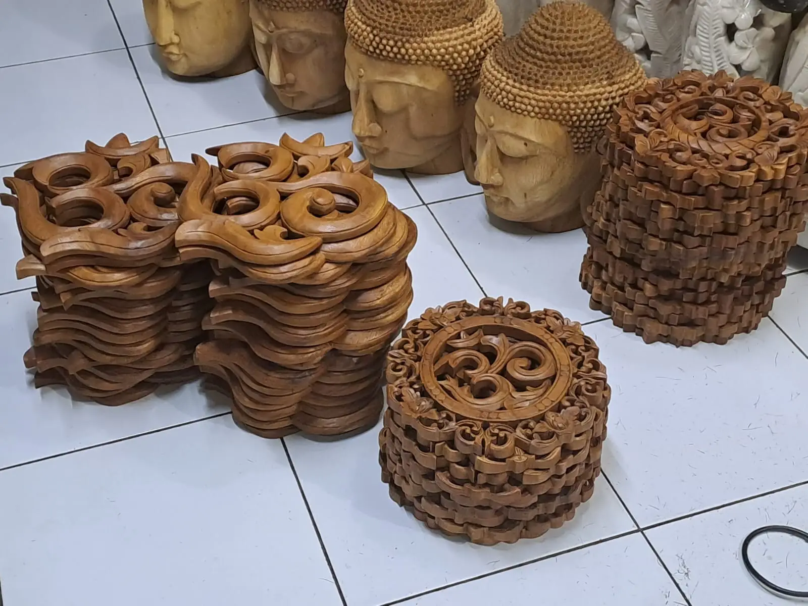 Custom Balinese wood carving handcrafted by Tirtha Wangi