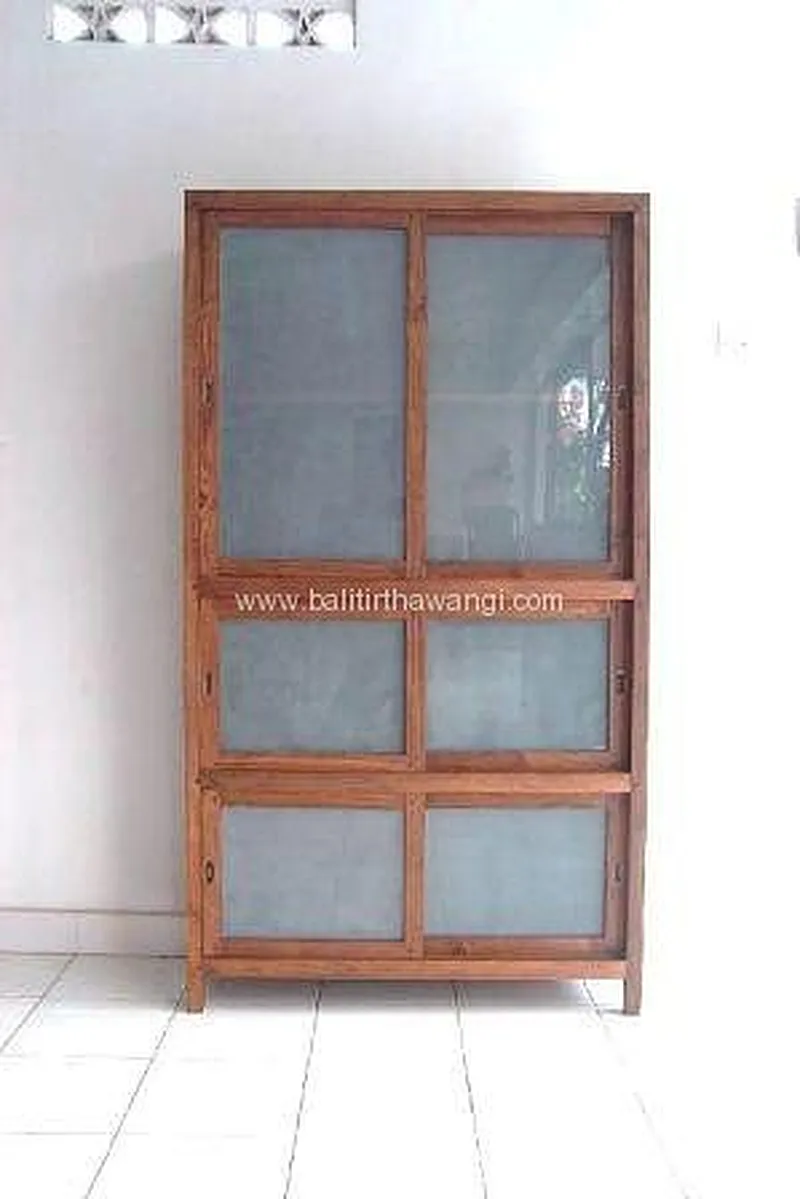 Shelf Glass Teak Wood Handycraft