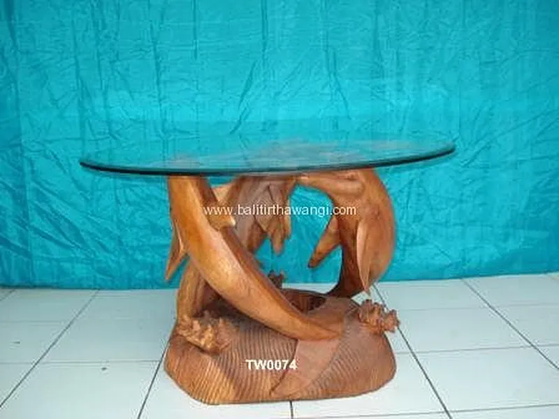Dolphin Table Hand Carved Wooden Tables