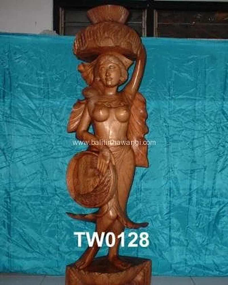 Farmer Female Human Figure Wood Carvings
