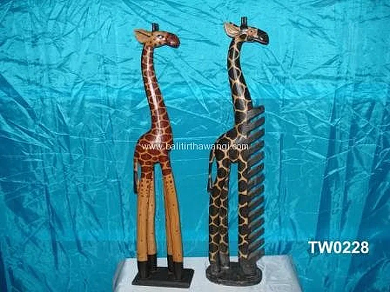 Giraffe Color Animal Wood Carvings