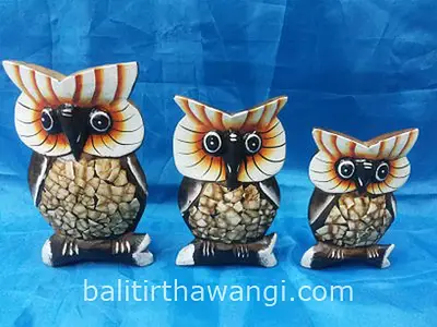Owl set Animal Wood Carvings