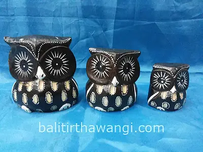 Owl set Animal Wood Carvings