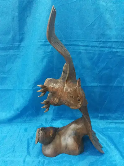 Flying Owl Animal Wood Carvings