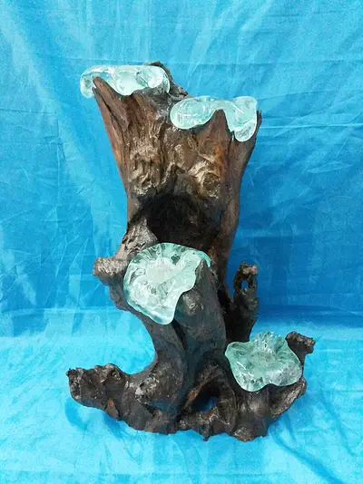 Candle wood with glass