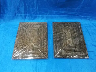 Placemate Rattan Set 4 - Rectangular Handmade Wooden Placemats