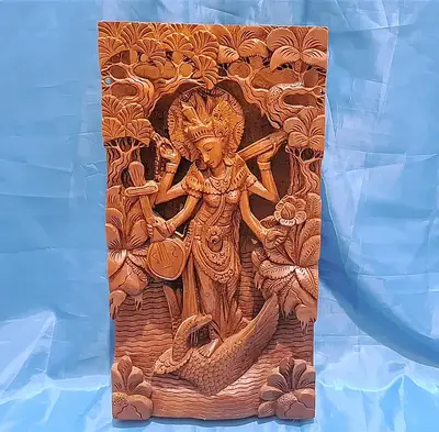 Saraswati Panel Balinese Wall Panel Carvings