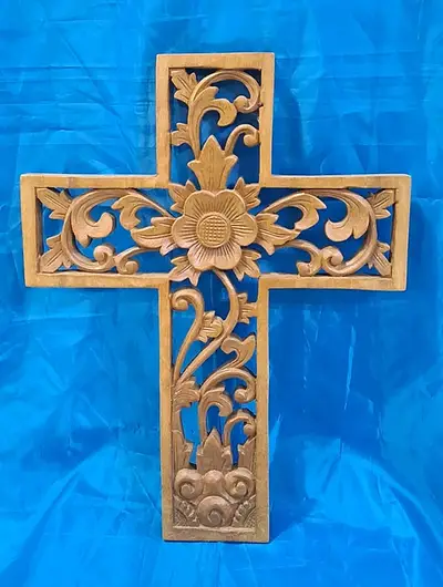 Cross Carving Balinese Wall Panel Carvings