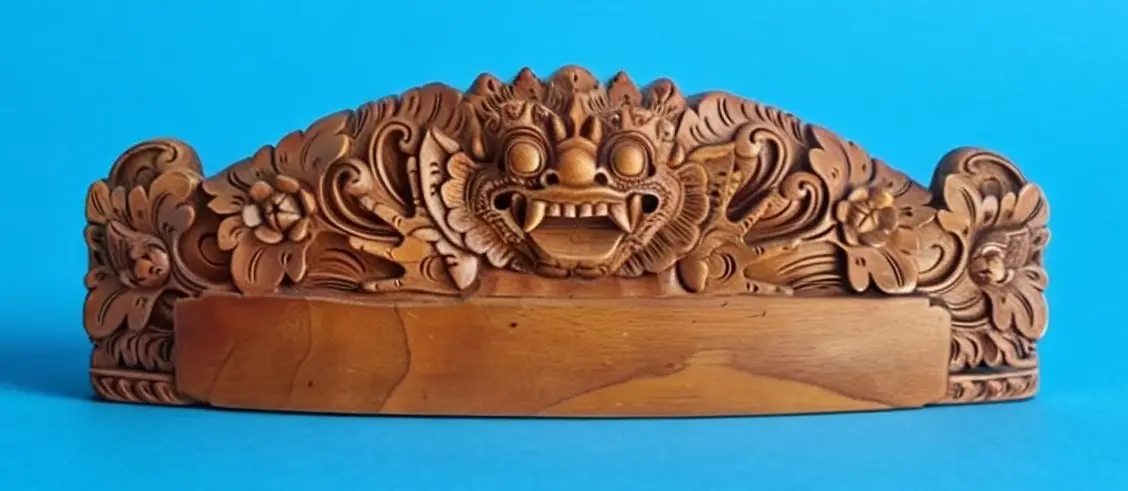 Custom Balinese Barong Wooden Name Sign Balinese Wall Panel Carvings