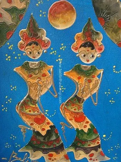Dancer Abstract Balinese Paintings